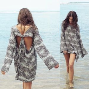 Acacia Thai silk Tortolla dress swimwear coverup M